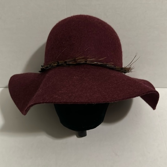 Hinge women’s wool floppy hat with feather brim - Picture 1 of 12